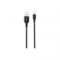 Дата кабель USB 2.0 AM to Lightning 1.0m braided NB143 black XO (6920680870707)