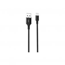 Дата кабель USB 2.0 AM to Lightning 1.0m braided NB143 black XO (6920680870707)