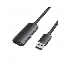 Дата кабель USB 2.0 AM/AF 5.0m Active black Vention (CBKBJ)