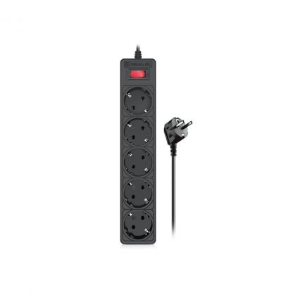 Сетевой фильтр питания REAL-EL RS-Protect 505, 1.8m, black (EL122300044)