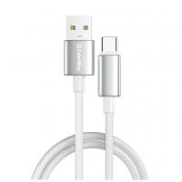 Дата кабель USB 2.0 AM to USB-C 2.0m 3A zinc alloy braided white ColorWay (CW-CBUC099-WT)
