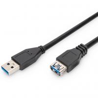 Дата кабель USB 3.0 AM/AF 3.0m black Digitus (AK-300203-030-S)