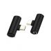 Переходник USB-C M to USB-C F + 3.5mm F black XoKo (AC-205-BK)