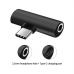 Переходник USB-C M to USB-C F + 3.5mm F black XoKo (AC-205-BK)