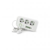 Мережевий фільтр живлення Voltronic F09U, 3 роз EU, 4USB White (F09U-White)