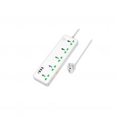 Мережевий фільтр живлення HOCO AC13A 5 роз, 3 USB, USB-C, 17W, 1,5м, White (AC13A/W)