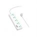 Мережевий фільтр живлення HOCO AC13A 5 роз, 3 USB, USB-C, 17W, 1,5м, White (AC13A/W)