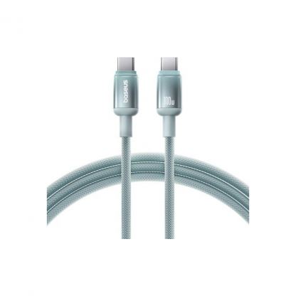 Дата кабель USB-C to USB-C 1.0m 100W blue-green Baseus (E0420700)