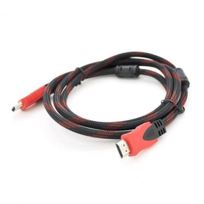 Кабель мультимедійний HDMI to HDMI 15.0m v1.4, OD-7.4mm Black/RED Merlion (YT-HDMI(M)/(M)NY/RD-15m)