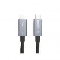 Дата кабель USB-C to USB-C 1.0m Thunderbolt 3 40Gbps, 100W, 20V/ 5A, 4K/ PowerPlant (CA913336)