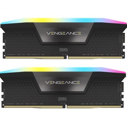 Модуль пам'яті для комп'ютера DDR5 64GB (2x32GB) 6000 MHz Vengeance RGB Black Corsair (CMH64GX5M2B6000C30)