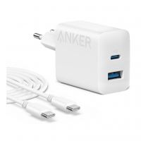 Зарядний пристрій Anker PowerPort 312 - 20W USB-C USB-A + USB-C cable White (B2348G21)