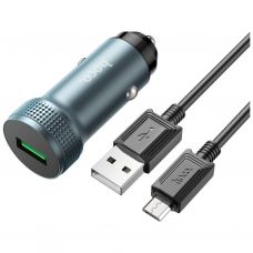 Зарядний пристрій HOCO Z49A Level USB Metal Gray (6931474795717)