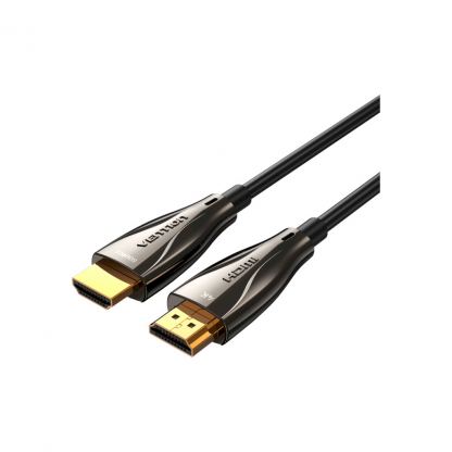 Кабель мультимедийный HDMI to HDMI 20.0m V2.0 Optical 4K 60Hz 18Gbps Dolby 7.1 PVC Black Zinc Alloy Vention (ALABQ)