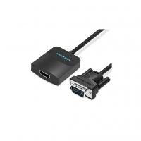 Переходник VGA 15F to HDMI M 1080P 60Hz 3,5mm Audio 0.15m Vention (ACNBB)