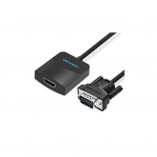 Переходник VGA 15F to HDMI M 1080P 60Hz 3,5mm Audio 0.15m Vention (ACNBB)