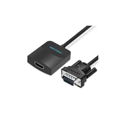 Переходник VGA 15F to HDMI M 1080P 60Hz 3,5mm Audio 0.15m Vention (ACNBB)
