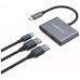Концентратор Canyon hub DS-3 3in1 USB-C Dark Grey (CNS-TDS3)