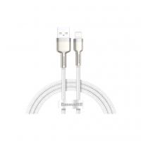 Дата кабель USB 2.0 AM to Lightning 2.0m Cafule Series Metal 2.4A White Baseus (CALJK-B02)