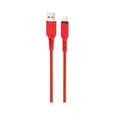 Дата кабель USB 2.0 AM to Lightning 1.0m 2.4A nylon X59 red HOCO (6931474744876)