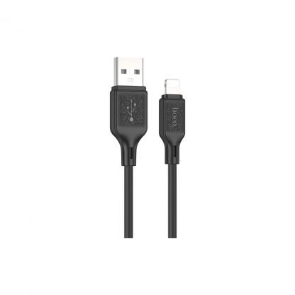 Дата кабель USB 2.0 AM to Lightning 1.0m silicone black HOCO (6931474788405)