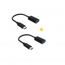 Переходник OTG USB 2.0 AF to USB-C 0.11m 2PCS black XoKo (XK-AC230-BK2)