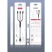 Дата кабель USB 2.0 AM to Lightning + Micro 5P + USB-C 1.0m 2.1A black XO (NB103-3in1-1-BK)