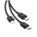 Дата кабель USB 2.0 AM to Lightning + Micro 5P + USB-C 1.0m 2.1A black XO (NB103-3in1-1-BK)