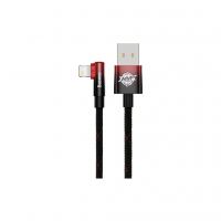 Дата кабель USB 2.0 AM to Lightning 1.0m 2.4A 90° corner black/red Baseus (CAVP000020)