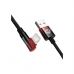 Дата кабель USB 2.0 AM to Lightning 1.0m 2.4A 90° corner black/red Baseus (CAVP000020)
