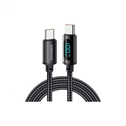 Дата кабель USB-C to USB-C 2.0m 100W LED black Essager (EXCTT1-XYA01-P)
