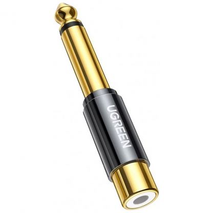 Переходник 6.35mm M to RCA F AV169 black Ugreen (80731)