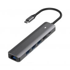 Концентратор Blueendless USB-C 6-in-1 3xUSB 3.0 + HDMI + RJ45 + USB-C PD100W (CA913909)