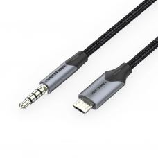 Кабель мультимедійний Micro 5P M to 3.5mm M 1.0m (4pin) black Vention (BDGBF)