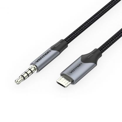 Кабель мультимедийный Micro 5P M to 3.5mm M 1.0m (4pin) black Vention (BDGBF)