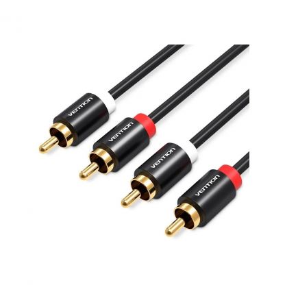 Кабель мультимедийный 2xRCA M to 2xRCA M 1.0m black Vention (VAB-R06-B100)