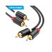 Кабель мультимедийный 2xRCA M to 2xRCA M 1.0m black Vention (VAB-R06-B100)