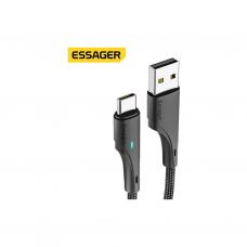 Дата кабель USB 2.0 AM to USB-C 1.0m 3A black Essager (EXCT-LS01)