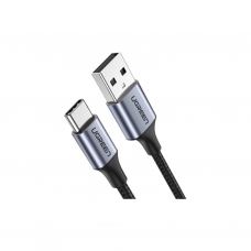 Дата кабель USB 2.0 AM to USB-C 0.25m 3A aluminum braid nickel plating black Ugreen (60124)