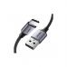 Дата кабель USB 2.0 AM to USB-C 0.25m 3A aluminum braid nickel plating black Ugreen (60124)