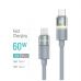 Дата кабель USB-C to USB-C 1.0m 3A 60W warm light gray ColorWay (CW-CBPDCC092-GR)