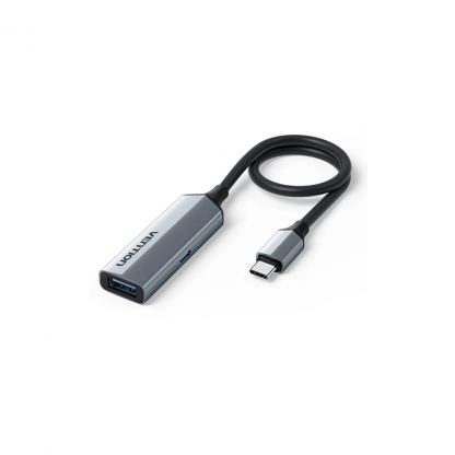 Концентратор Vention USB-C M to USB 3.2 AF + USB-C F PD 100W 10Gbps 0,15m gray (CCAHB)
