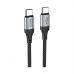 Дата кабель USB-C to USB-C 1.0m 3A nylon X102 black HOCO (6942007608787)