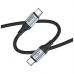 Дата кабель USB-C to USB-C 1.0m 3A nylon X102 black HOCO (6942007608787)