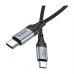 Дата кабель USB-C to USB-C 1.0m 3A nylon X102 black HOCO (6942007608787)