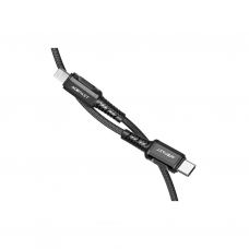 Дата кабель USB-C to Lightning 1.2m 3A nylon black Acefast (6974316280484)