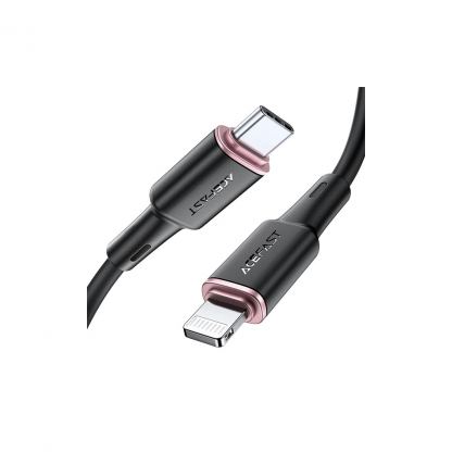 Дата кабель USB-C to Lightning 1.2m 3A 20W silicon black Acefast (6974316280644)
