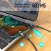 Дата кабель USB-C to USB-C 1.0m (PD Fast Charging) 3.0А (68W) ColorWay (CW-CBPDCC030-GR)