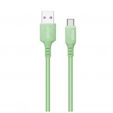Дата кабель USB 2.0 AM to Type-C 1.0m soft silicone green ColorWay (CW-CBUC042-GR)