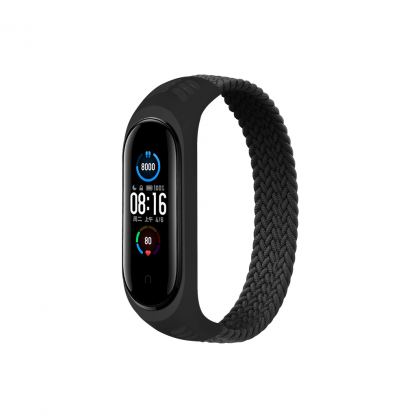 Ремешок для фитнес браслета BeCover Elastic Nylon Style для Xiaomi Mi Smart Band 5/6 (Size L) Black (706167)